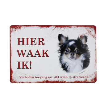 Hier Waak Ik Chihuahua Metalen borden