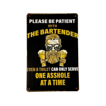 please be patient metalen borden