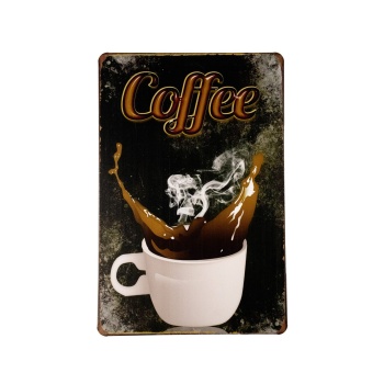 Coffee with cup metal signs