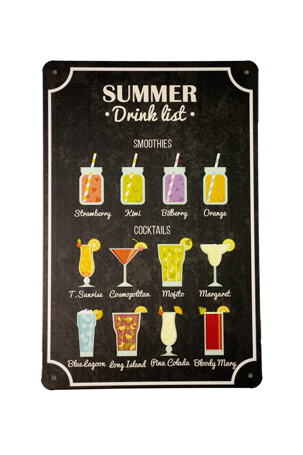 Summer Drink List – Metalen borden