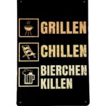 Grillen Chillen – Metalen borden