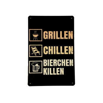 Grillen Chillen - Metalen borden