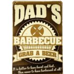 Dad`s Barbecue grap a beer metalen borden