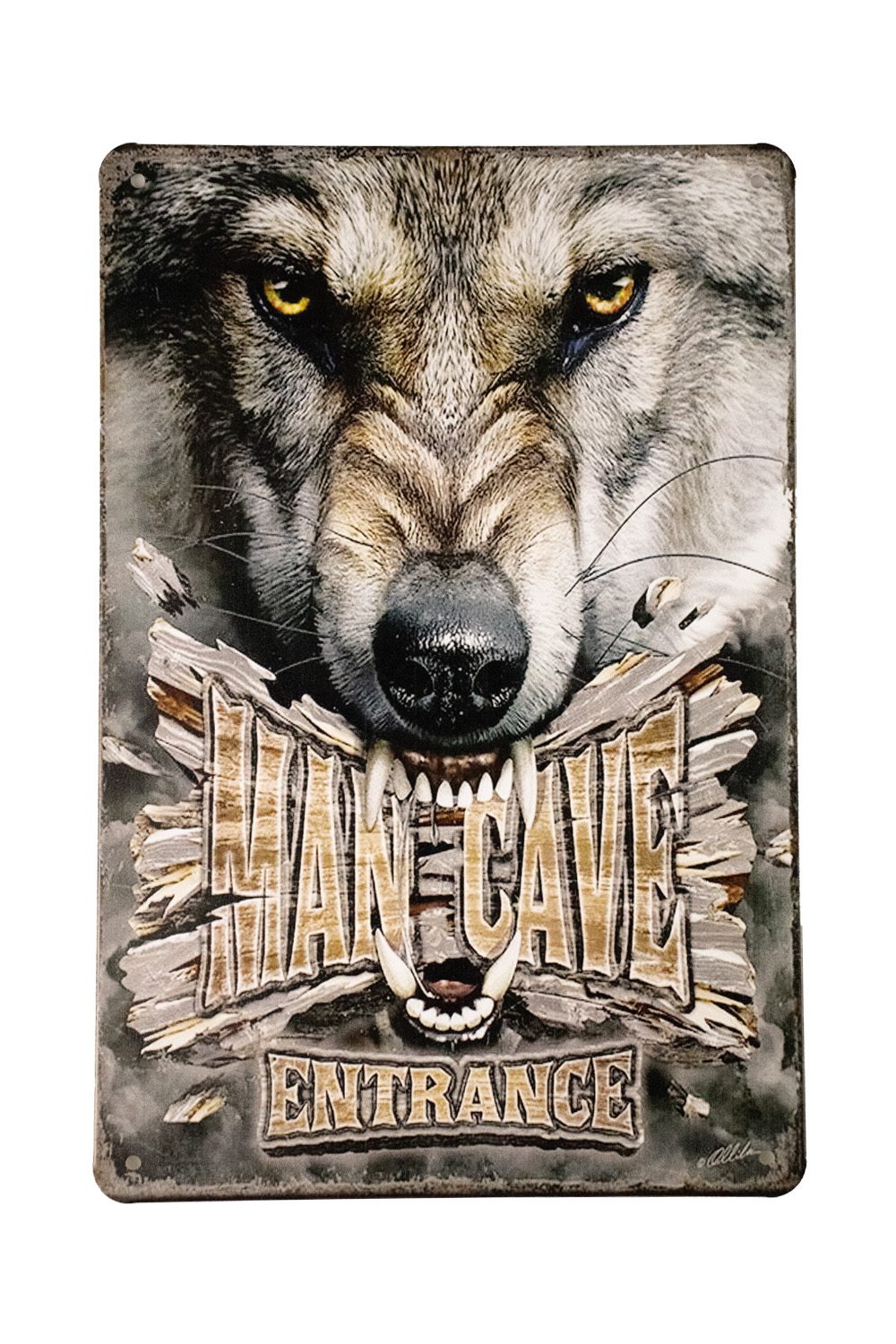 Mancave Wolf – Metalen borden