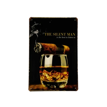 The silent man metalen borden