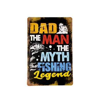 Dad The Fishing Legend Metalen borden