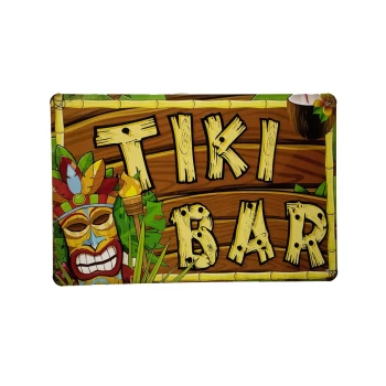 Tiki bar metalen borden