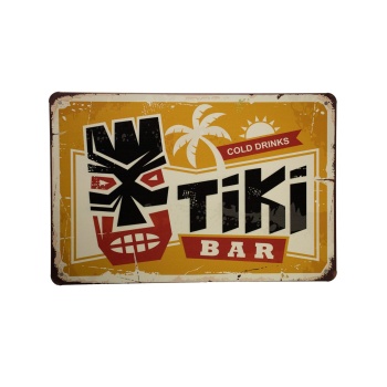 Tiki Bar Cold Drinks metalen borden