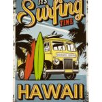 Surfing Time Hawaii – Metalen borden