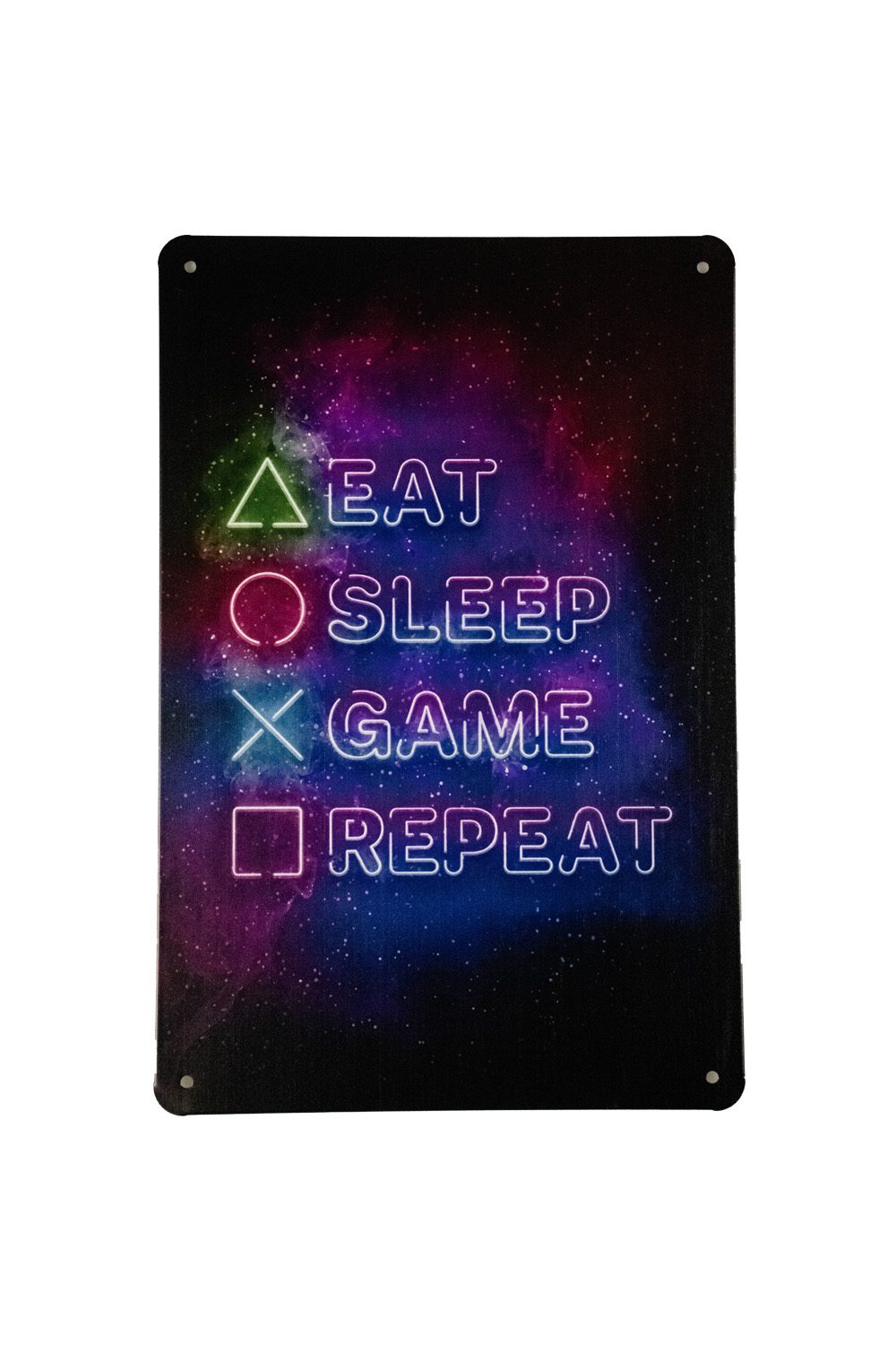 Eat Sleep Game Repeat – Metalen borden