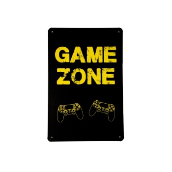 game zone metalen borden