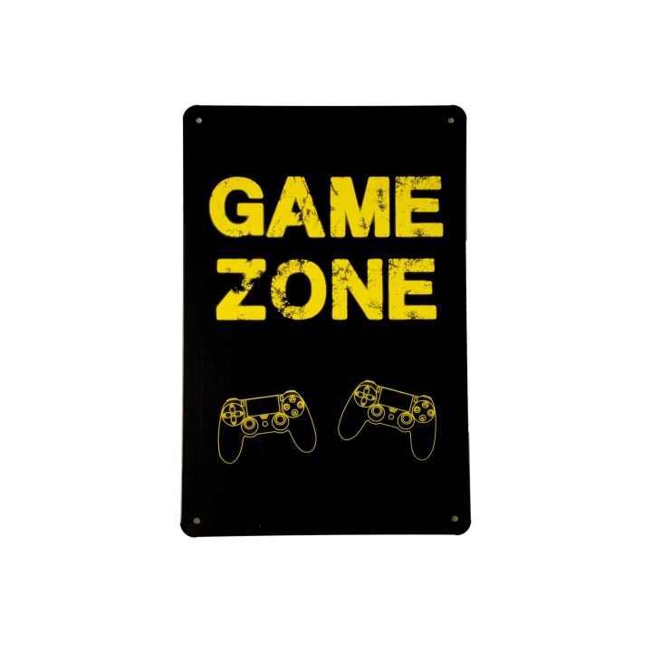 game zone metalen borden