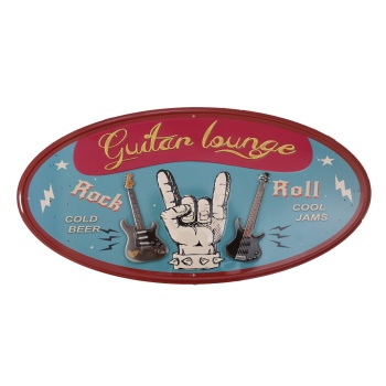 Guitar lounge Metalen bord