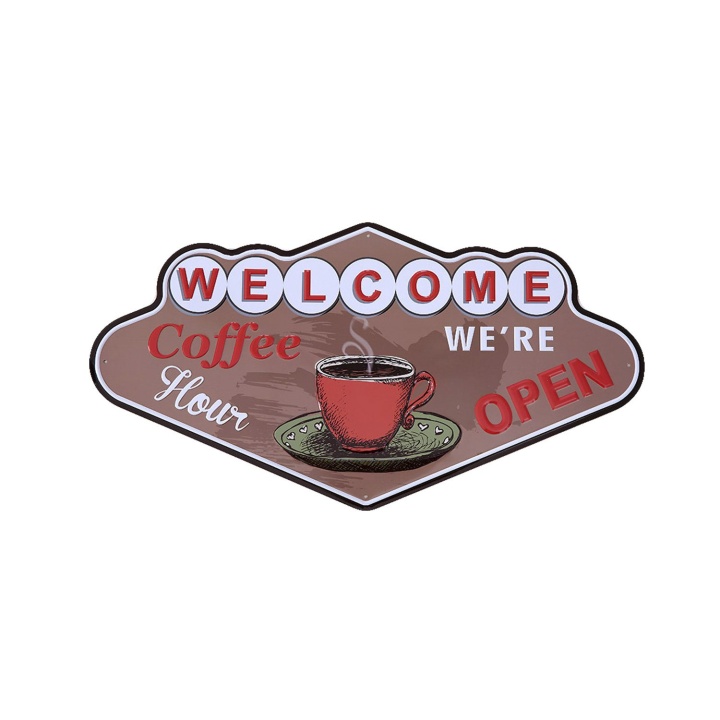 Welcome coffee metalen borden