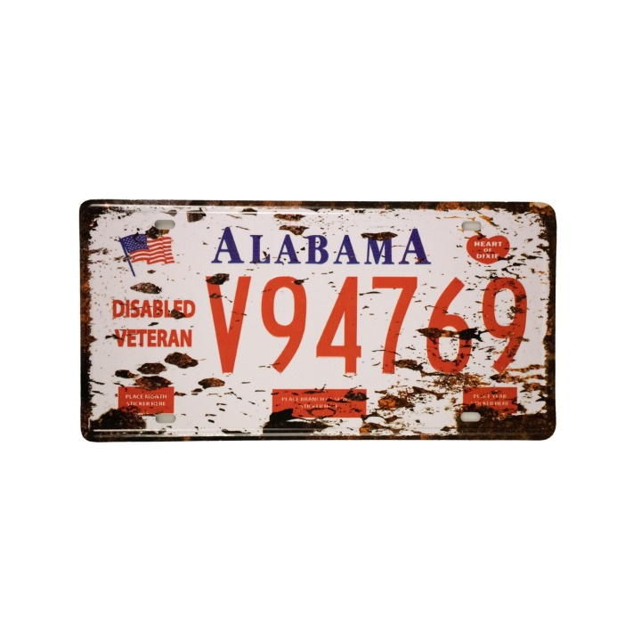 Kenteken Plaat Alabama Veteran – Metalen borden