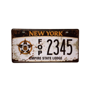 License Plate New York Empire - Metal signs