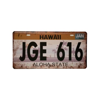 License Plate Hawaii - Metal signs