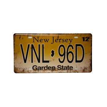 New Jersey License Plate Metal Signs