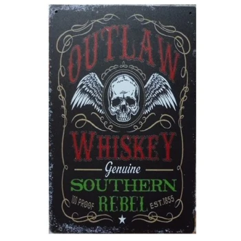 Outlaw Whiskey metalen borden