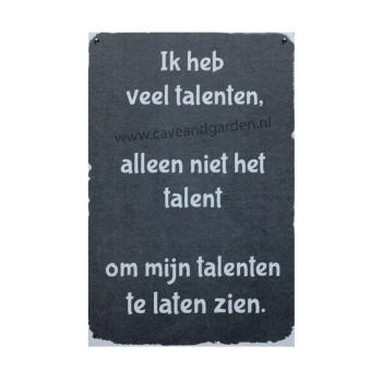 Talenten metalen borden