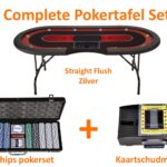 Professionele Pokertafel Straight Flush Zilver Set