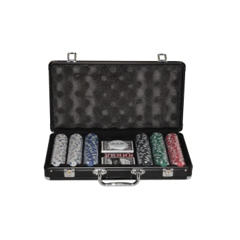 Poker set aluminium 300 chips zwart