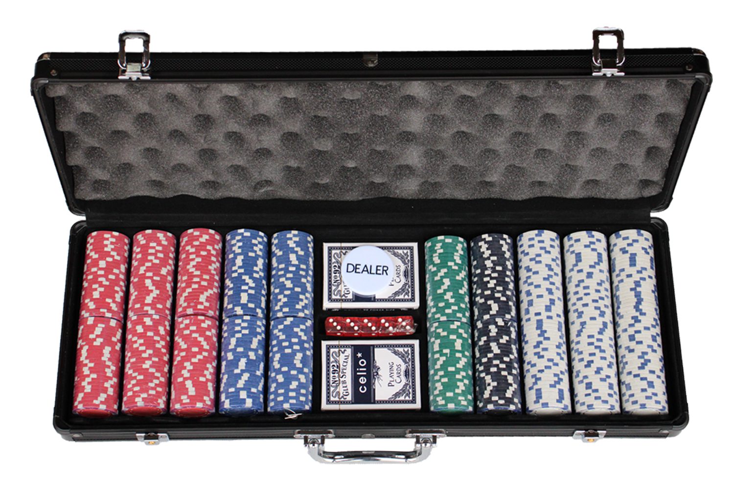 oogst klem Levendig Pokerset aluminium Case 500 chips zwart | Snelle levering