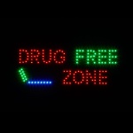 LED Bord Drug Free 50 x 25 cm