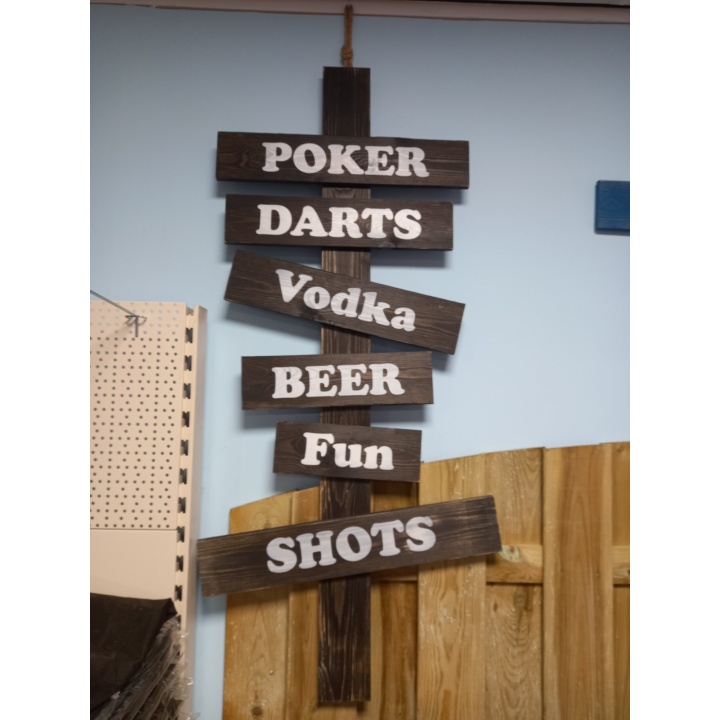 Poker Darts Vodka - Houten planken