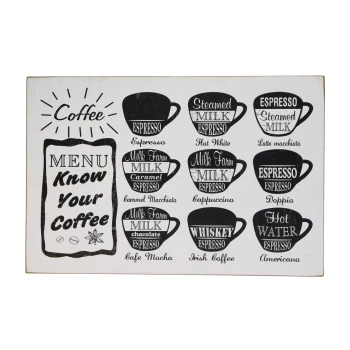 Houten bord Coffee Menu