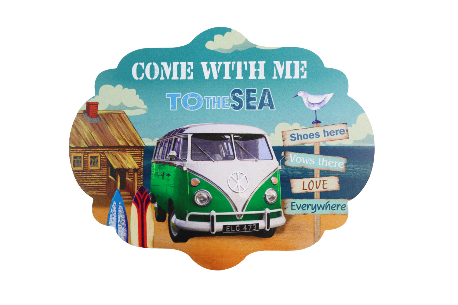 Houten bord – Come to the sea