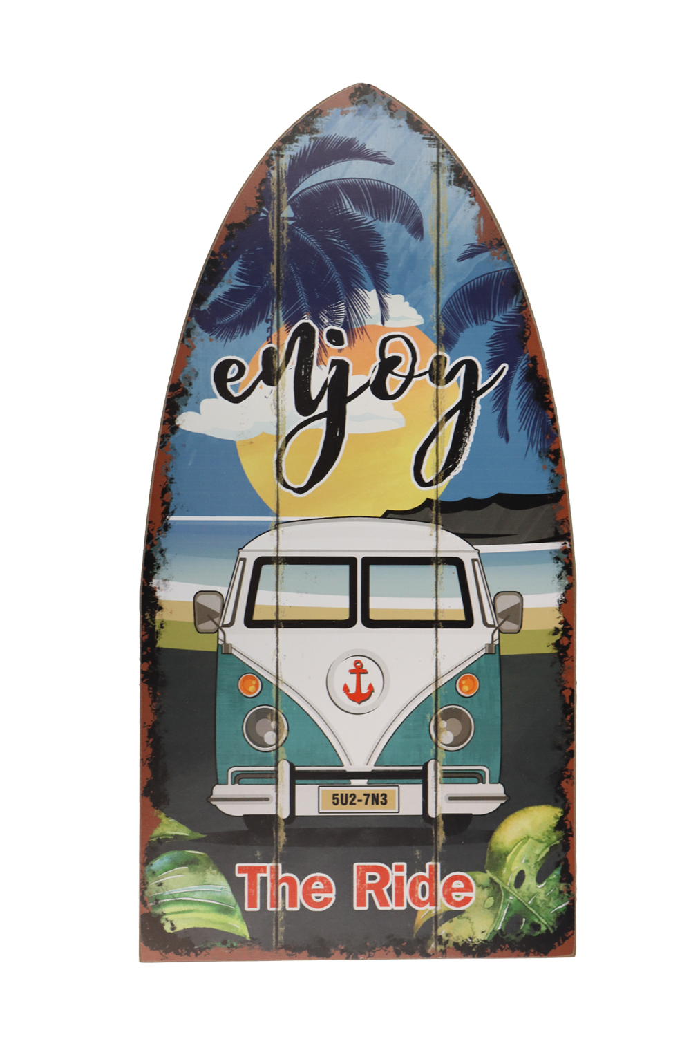 Houten tekst bord – Enjoy Surfplank
