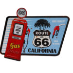 Houten tekst bord – Route 66 California
