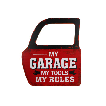 Houten tekst bord My Garage