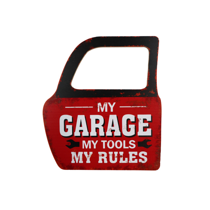 Houten tekst bord My Garage