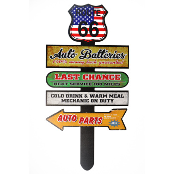 Wooden text sign – Route 66 dark