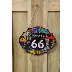 Houten tekst bord – Route 66