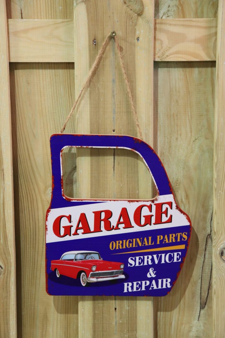 Houten tekst bord Garage