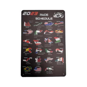 Formula 1 Race Schedule - Metalen borden