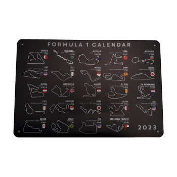 Formula 1 Calendar - Metalen borden