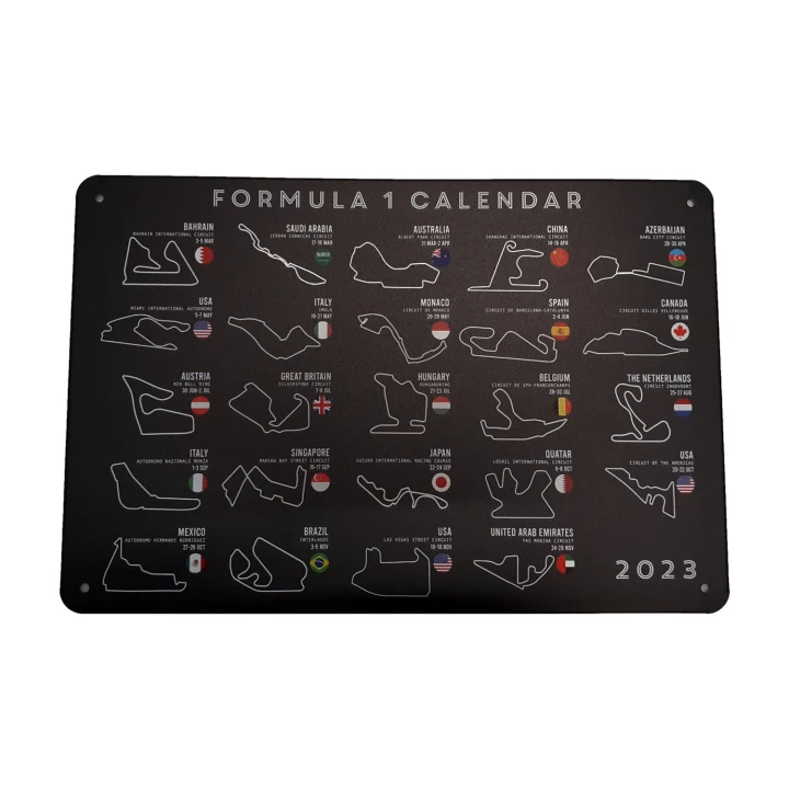 Formula 1 Calendar Metalen borden