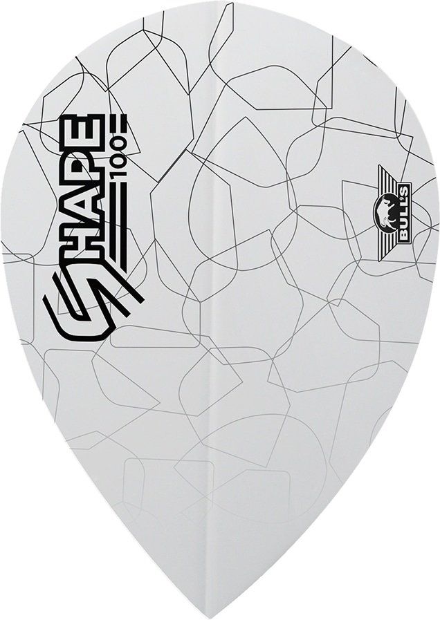 Bulls Shape 100 White Pear Flight Dart flights Cave & Garden