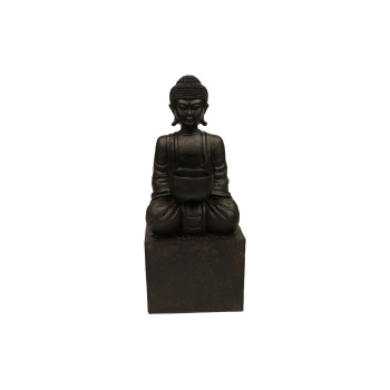 Boeddha Theelichthouder Zwart
