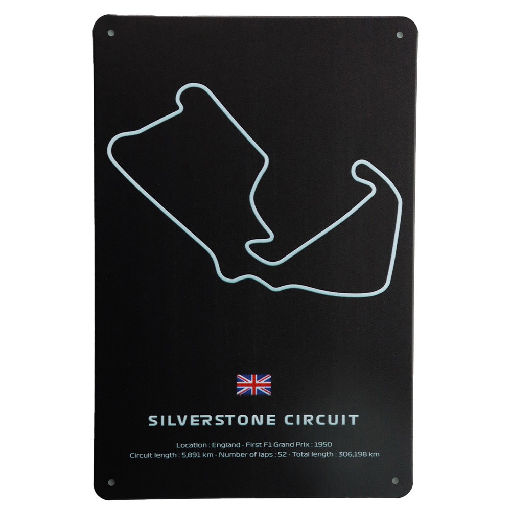 Silverstone Circuit Metalen borden