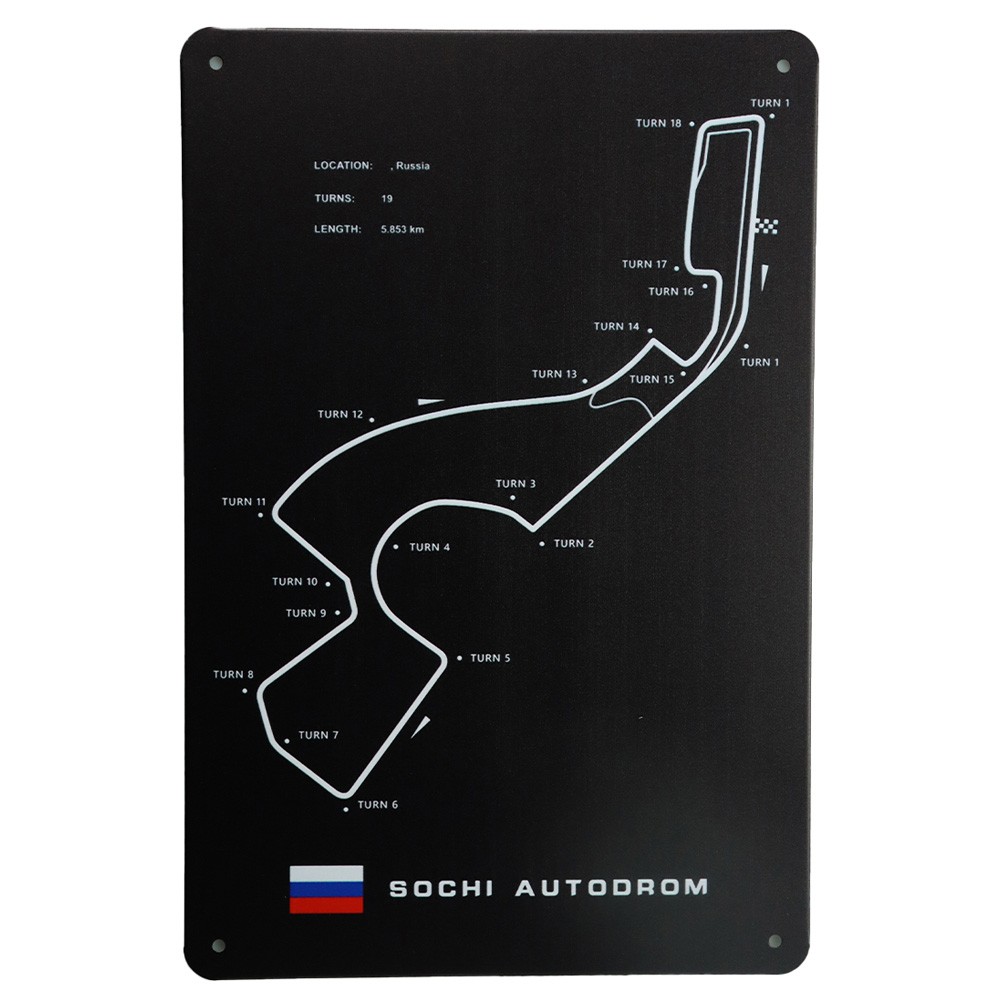 Sochi Autodrom Metalen borden