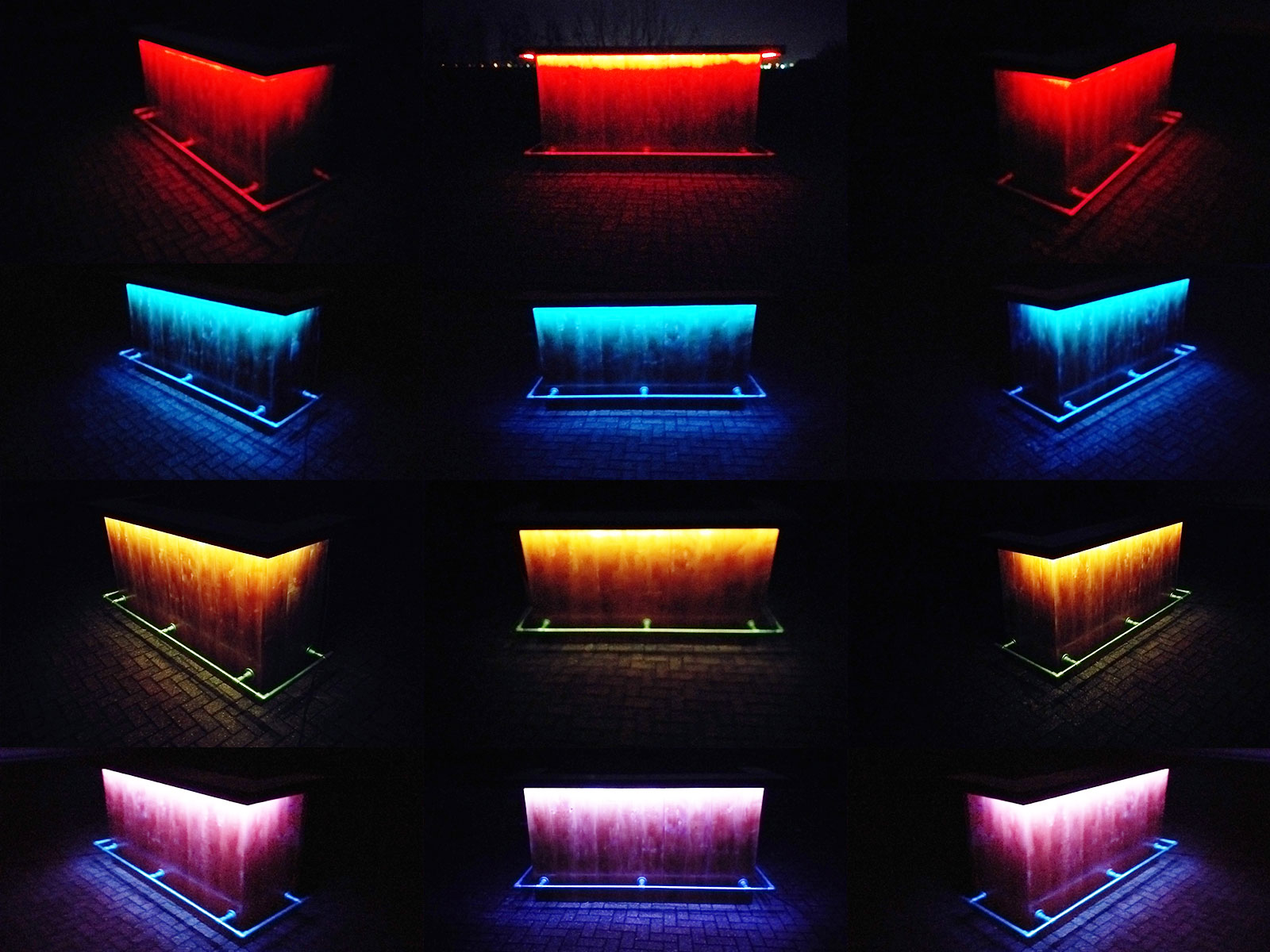 Steigerhouten bar met led verlichting, verschillende kleuren led