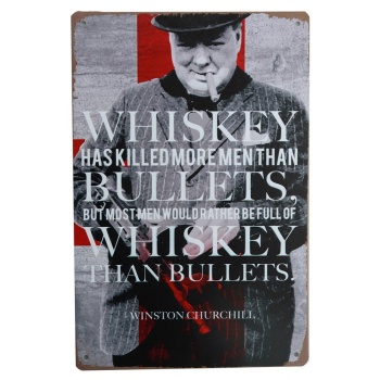Whiskey and Bullets - Metal Signs