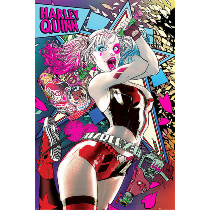 Batman Harley Quinn Neon poster