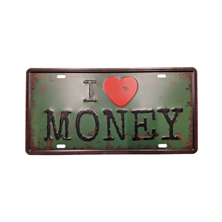 30062 Money I love Money Metalen Borden