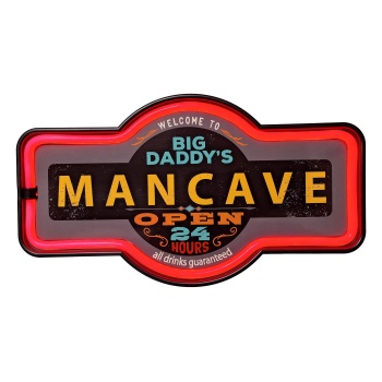 Mancave LED Sign Red